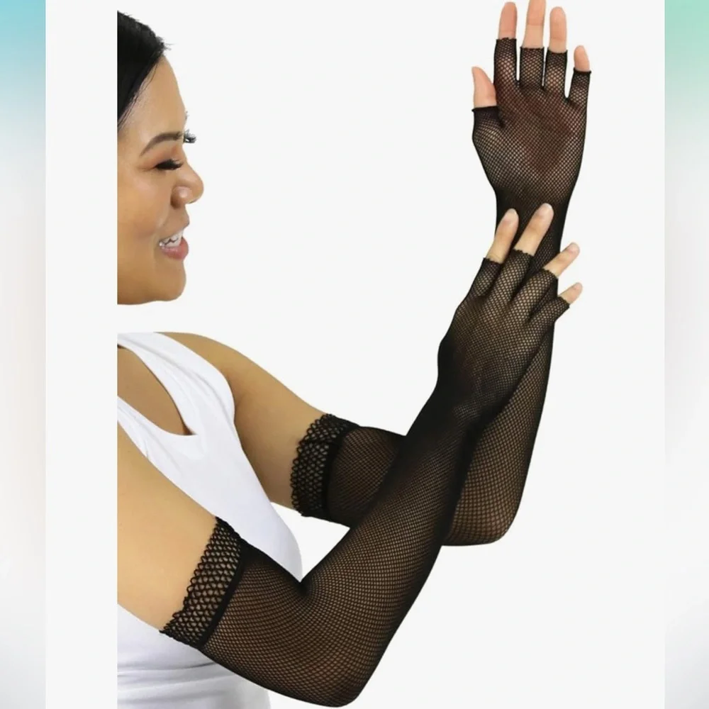 Black Fishnet fingerless gloves
